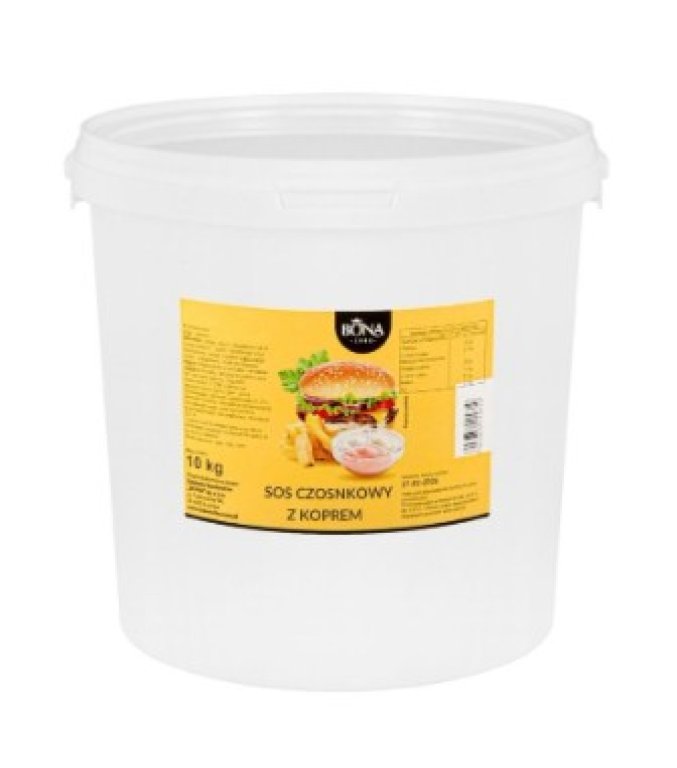 sos czosnkowy z koprem