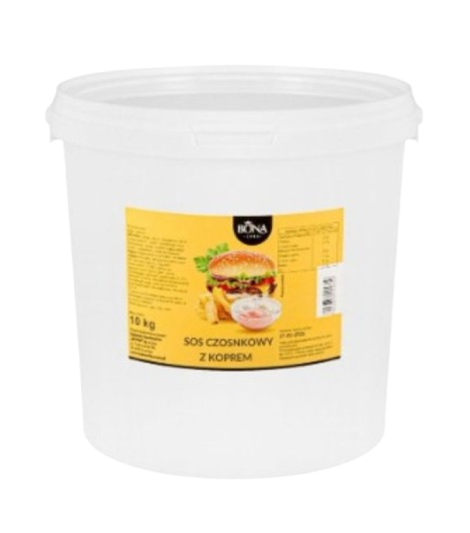 sos czosnkowy z koprem